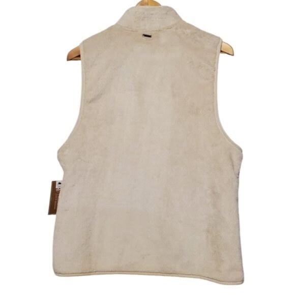 Volcom Fleece Vest Womens Size XS Beige Mock Neck Snap Button Outdoor Hiking - Picture 11 of 13